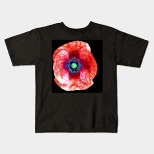 Poppy Flower Close Up Kids T-Shirt